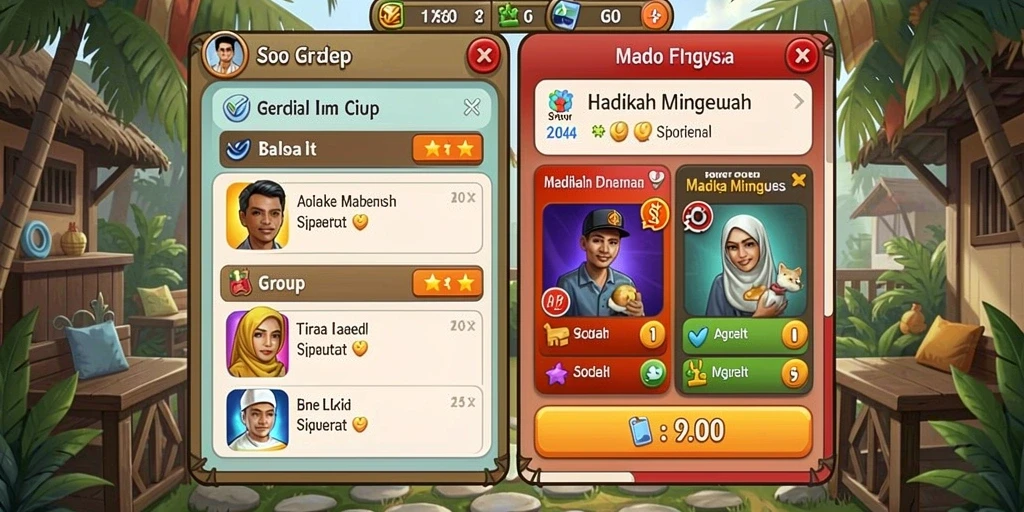 Screenshot menunjukkan antarmuka utama permainan yang menarik.