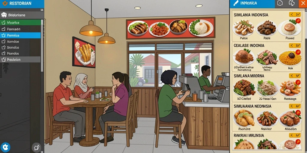 Tampilan utama permainan yang menarik dan mudah dinavigasi.
