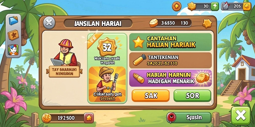 Tampilan utama dengan grafik yang menarik.